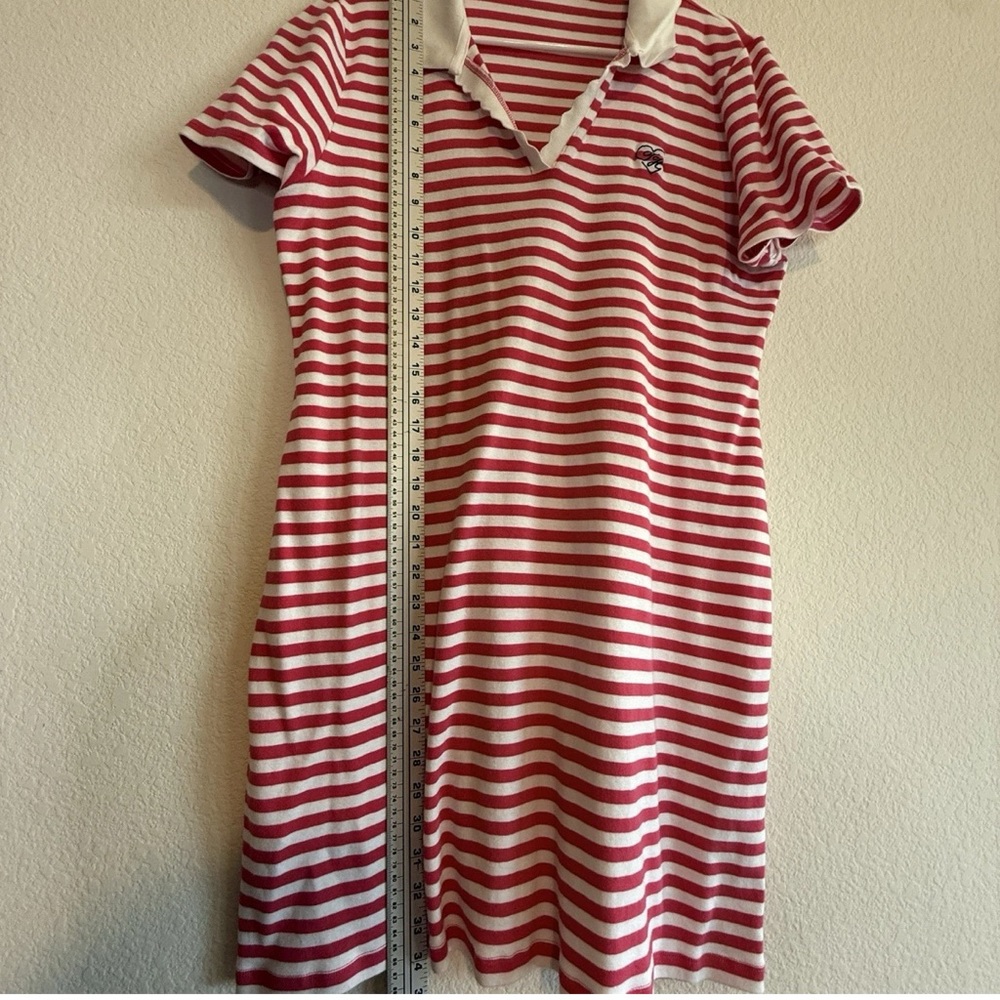 🆕 Tommy Hilfiger XL Striped Polo Dress - Pink White Scallop Collar 🆕 NWOT - Picture 9 of 16